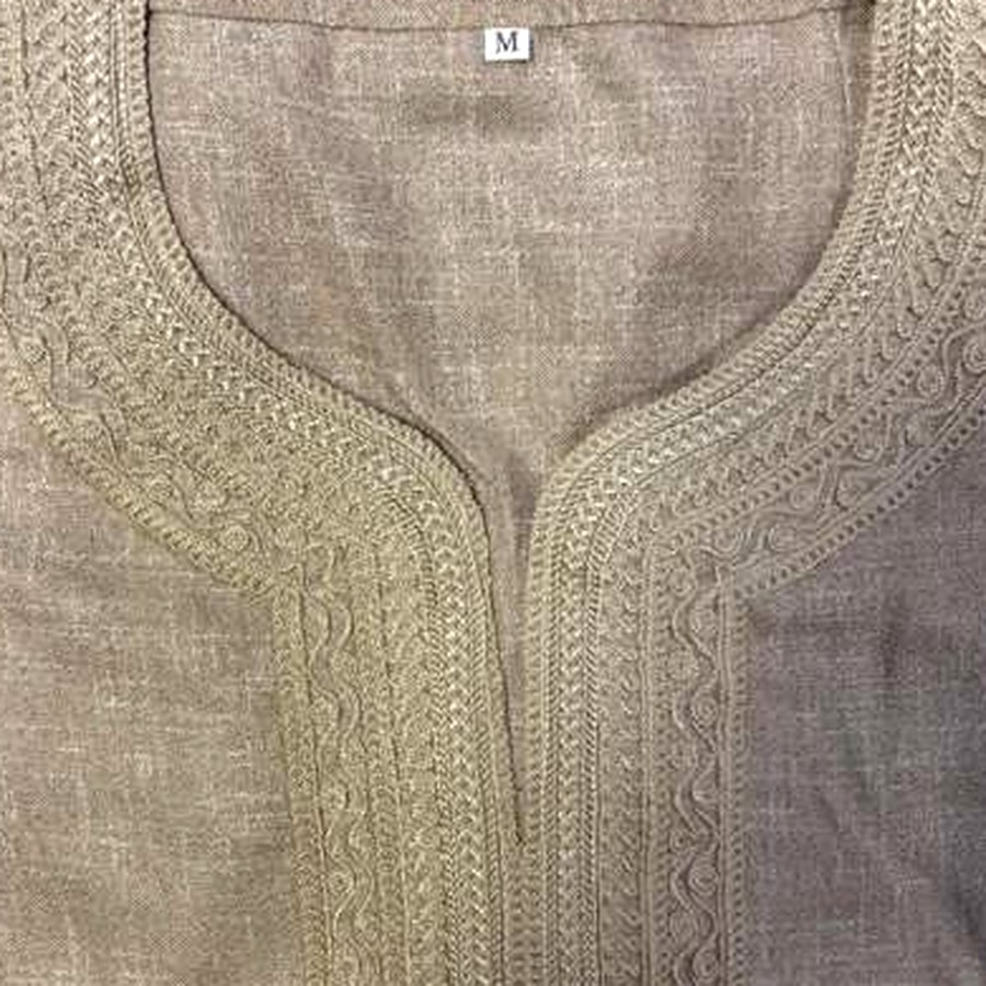 Gandoura sfifa – Beige ton sur ton